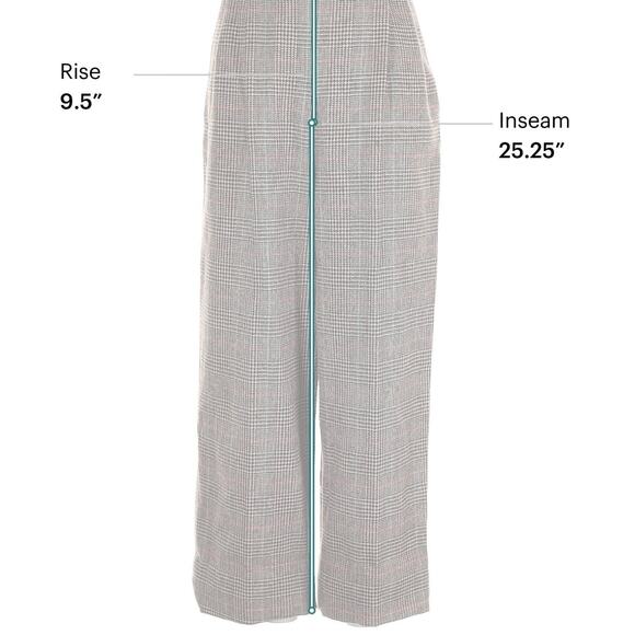 VTG Ralph Lauren Plaid Wool Grey High rise Cropped Pants Equestrian 10 - Picture 3 of 4